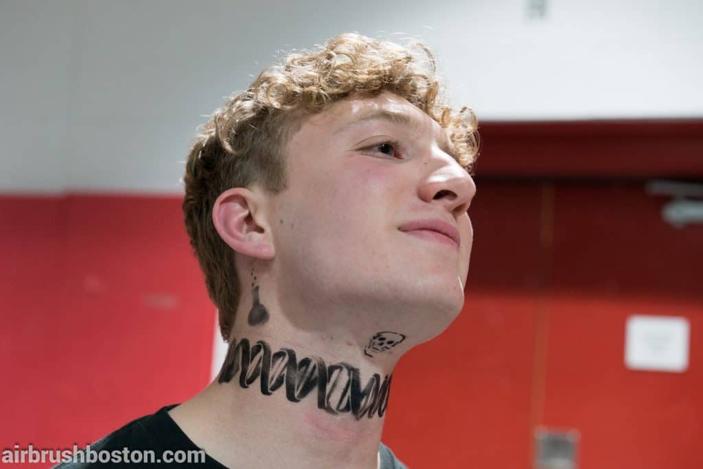 fake neck tattoo airbrush 