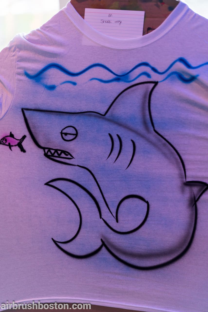 airbrush shark event shirt