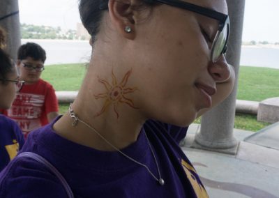 sun neck temporary tattoo